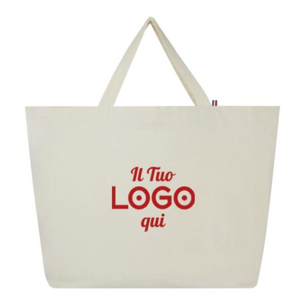 Tote bag personalizzata con logo in materiali riciclati