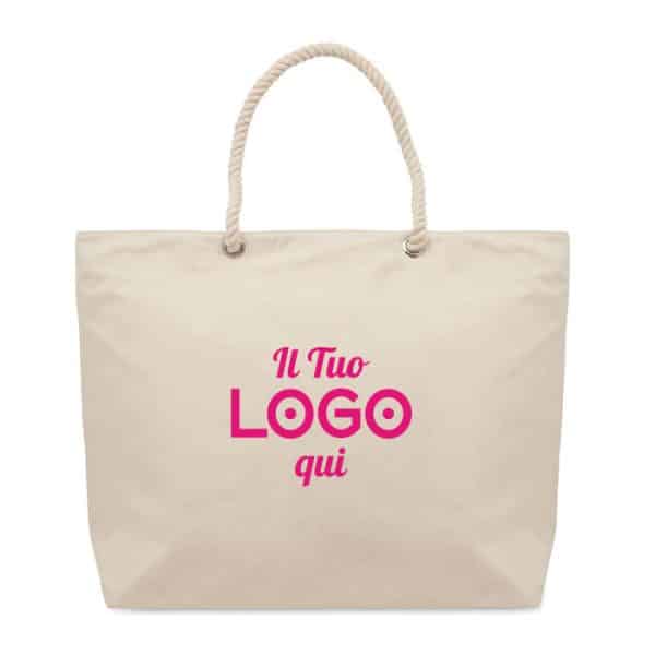 Borsa termica da spiaggia personalizzabile con logo in cotone