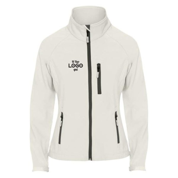 Giacca personalizzata con logo in softshell da donna