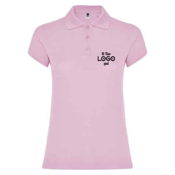 Polo da donna personalizzata con logo a maniche corte