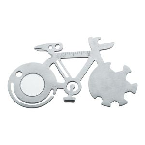 Multi utensile in acciaio inox a forma di bicicletta