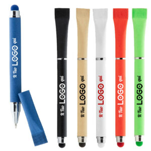 Penna a sfera capacitiva in carta riciclata personalizzabile con logo