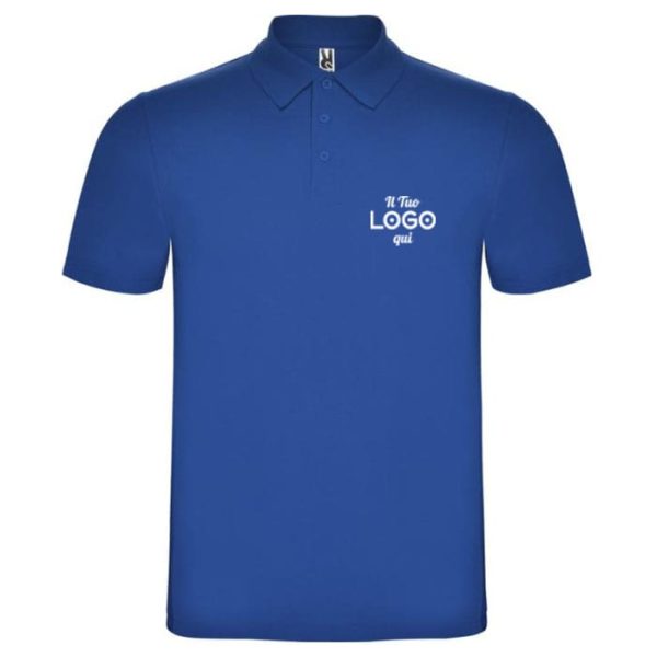 Polo unisex personalizzata con logo a maniche corte in cotone piqué