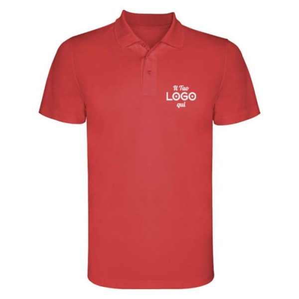 Polo sportiva personalizzata con logo a maniche corte da uomo