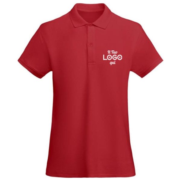 Polo personalizzata con logo a maniche corte da donna