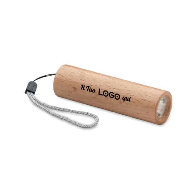 Torcia ricaricabile in legno personalizzabile con logo