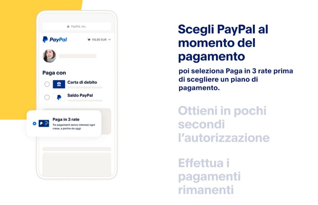 Pagamento in Tre Rate con PayPal