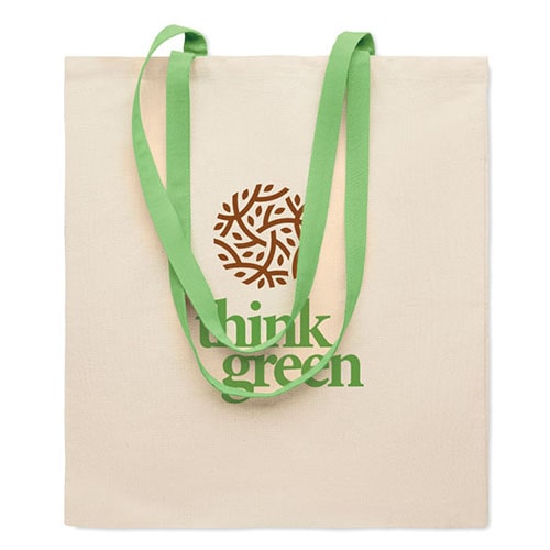 Shopping bag personalizzate con manici lunghi colorati