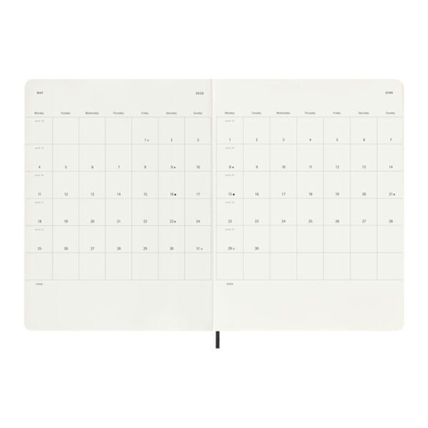 Blocco note 12 mesi formato XL con copertina morbida Moleskine