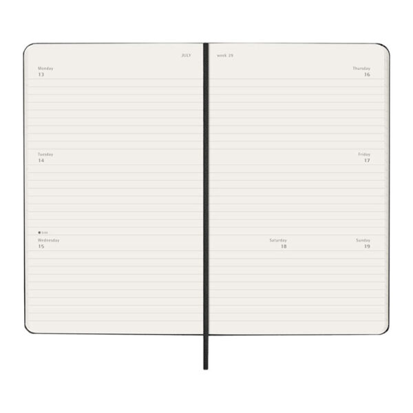 Agenda Moleskine personalizzabile settimanale orizzontale 12 mesi formato L con copertina rigida