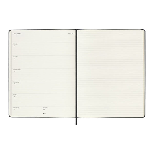 agenda moleskine personalizzabile settimanale 12 mesi xl con copertina rigida 10795090
