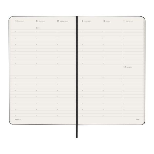 Agenda Moleskine verticale 12 mesi formato L con copertina rigida