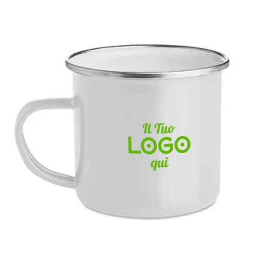 Mug in metallo smaltato personalizzata con LOGO da 350ml