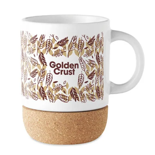 Mug in ceramica con base in sughero personalizzata con LOGO