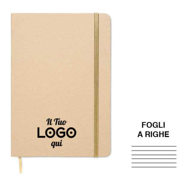 Block Notes A5 personalizzabile cartone riciclato – fogli a righe