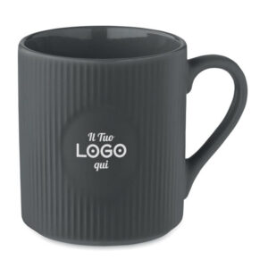 Tazza in ceramica personalizzabile con logo con motivo ondulato