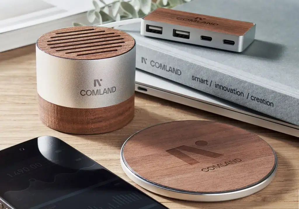 Gadget Tecnologici Personalizzati Caricatori wireless induzione per smartphone personalizzati legno regalo elegante MIDMO2431