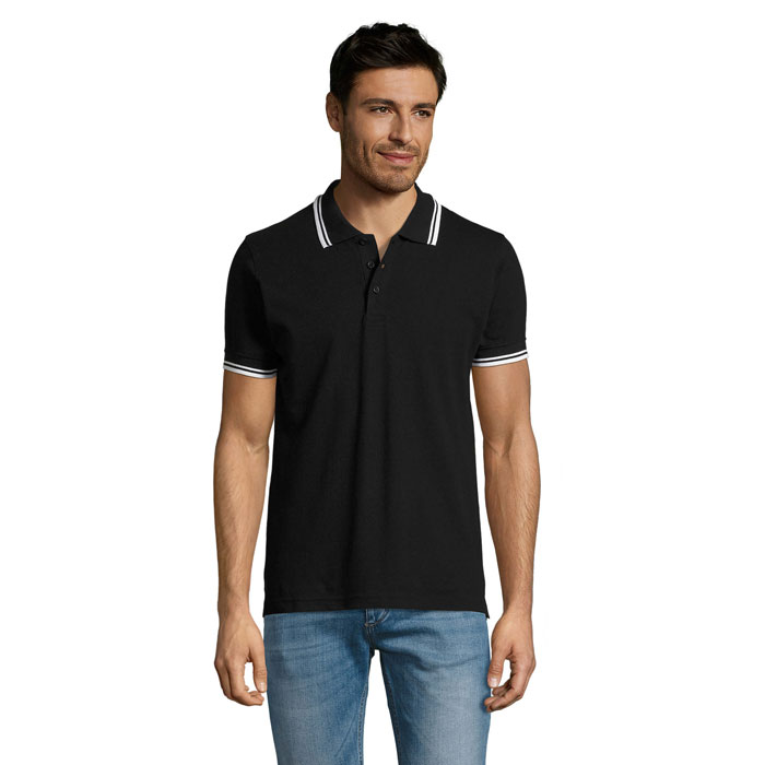 Polo da uomo aderente personalizzabile con logo