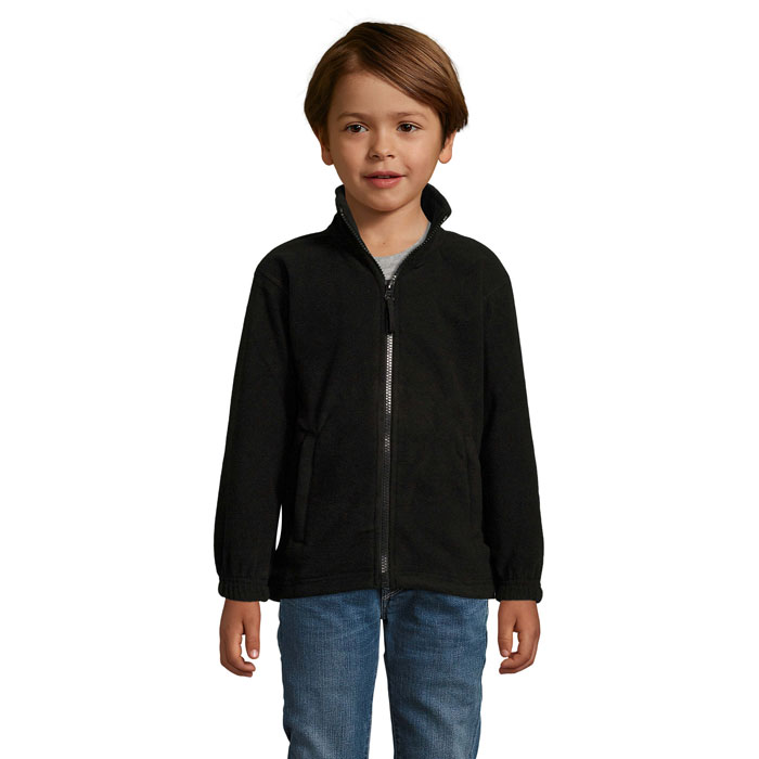 Felpa da bambino in pile con zip personalizzabile con logo
