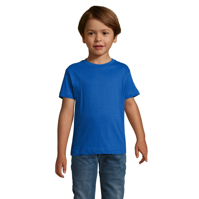T-shirt da bambino in cotone semipettinato personalizzabile con logo