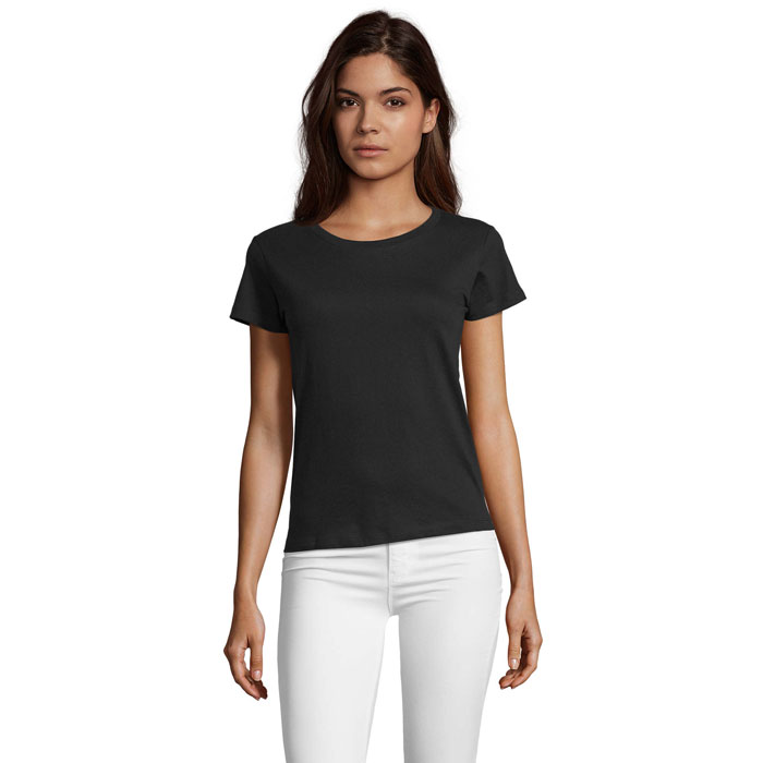 T-Shirt donna personalizzabile con logo con colletto rotondo