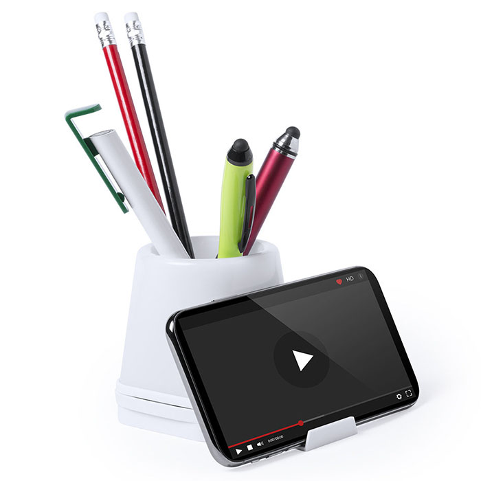 portapenne personalizzato con supporto per smartphone