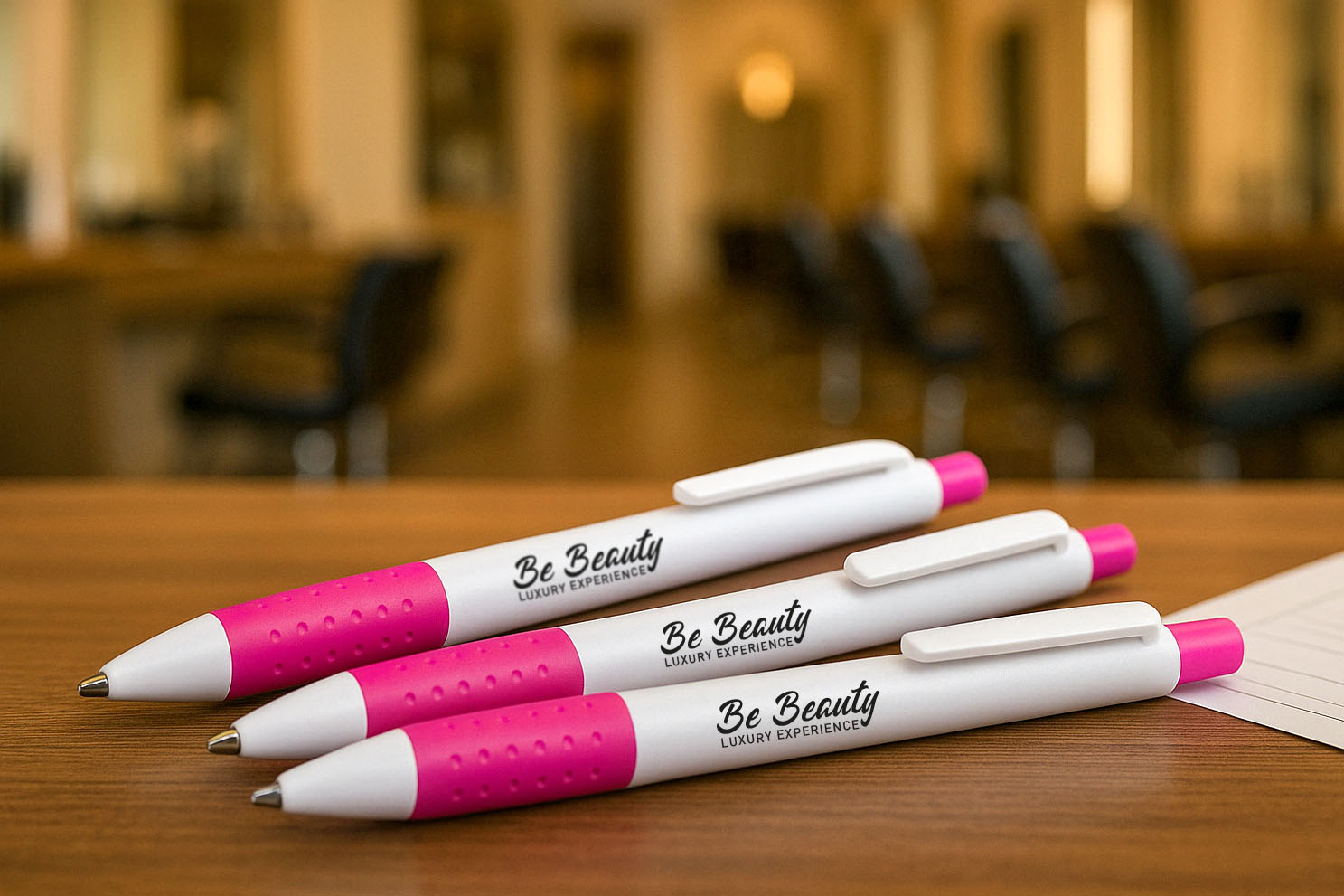 Penne personalizzate con logo aziendale negozio parrucchiere donna