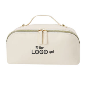 Elegante Beauty Case personalizzabile con logo in similpelle