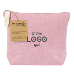 Beauty case astuccio in cotone riciclato personalizzabile con logo