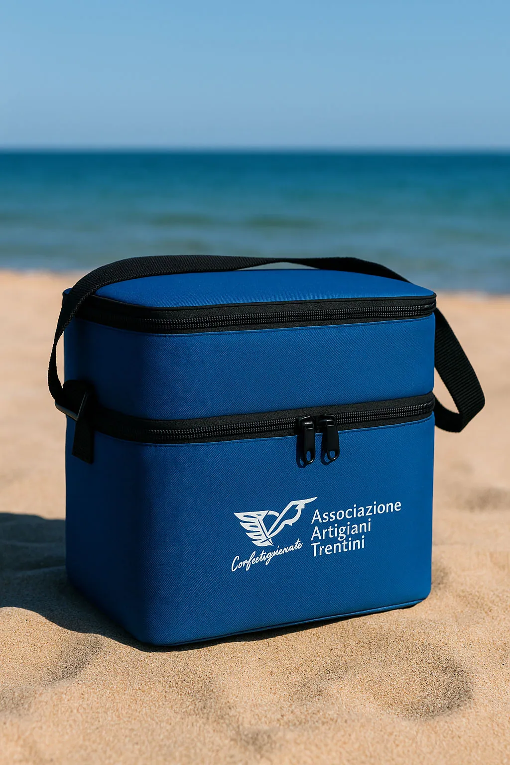 borsa frigo personalizzabile porta lattine tracolla mare