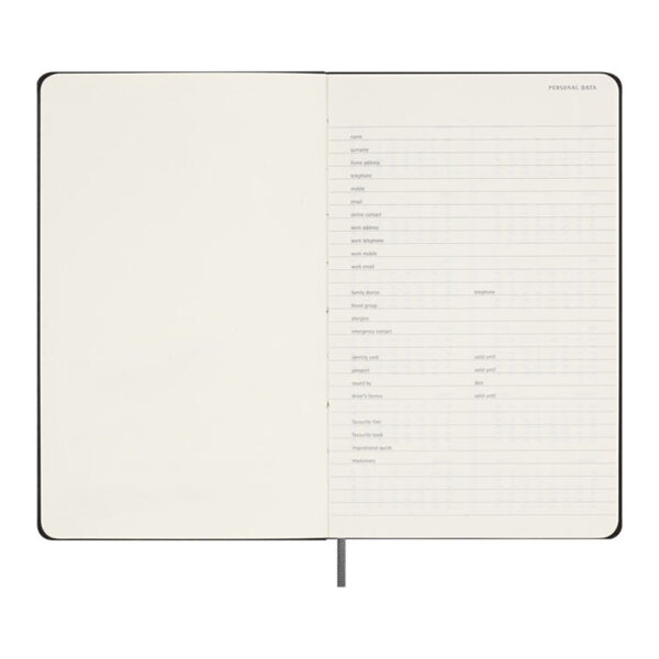 Agenda settimanale formato L copertina rigida e senza data Moleskine Personalizzabile con logo