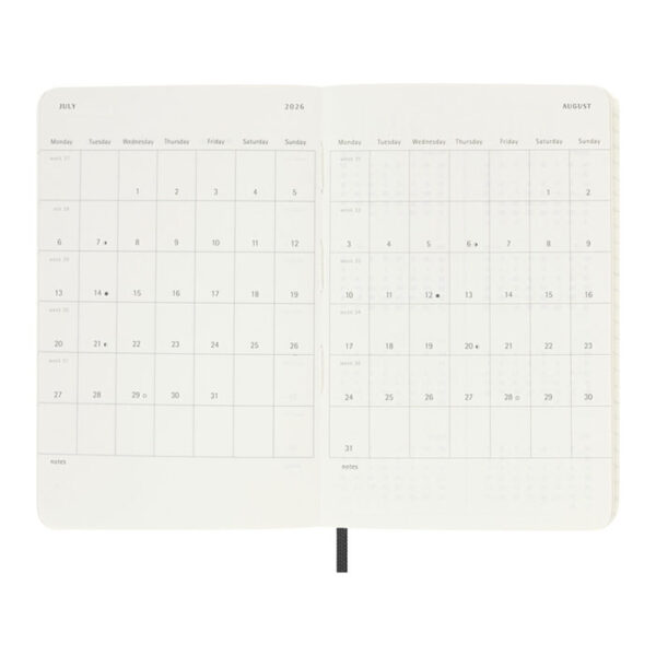 Agenda settimanale tascabile 12 mesi copertina morbida Moleskine personalizzabile con logo
