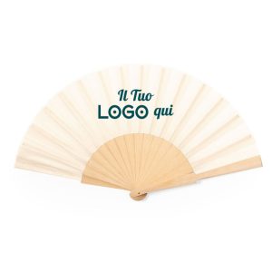 Ventaglio Eco in cotone e legno personalizzabile con logo