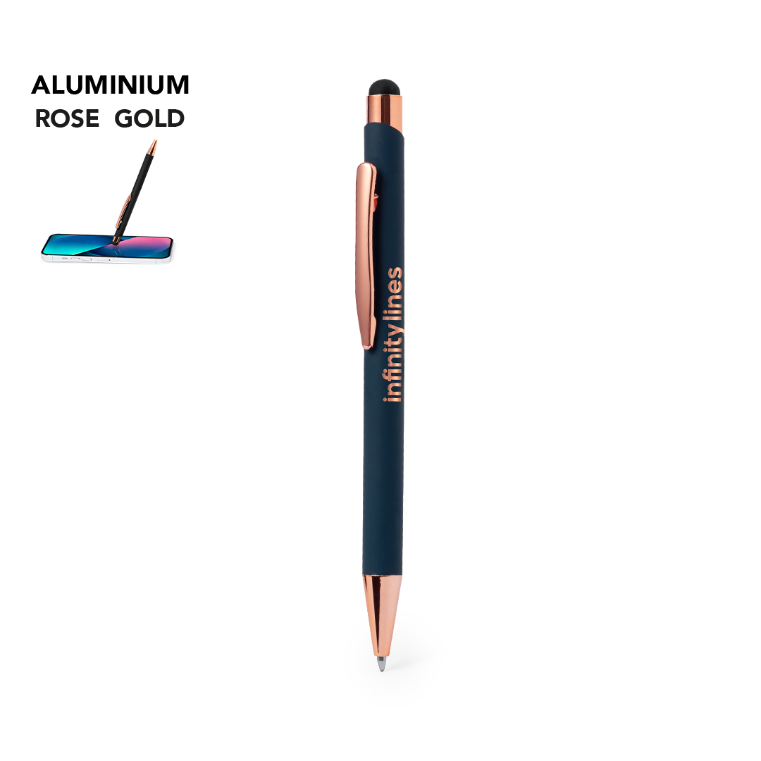 Penna touch con corpo gommato personalizzabile