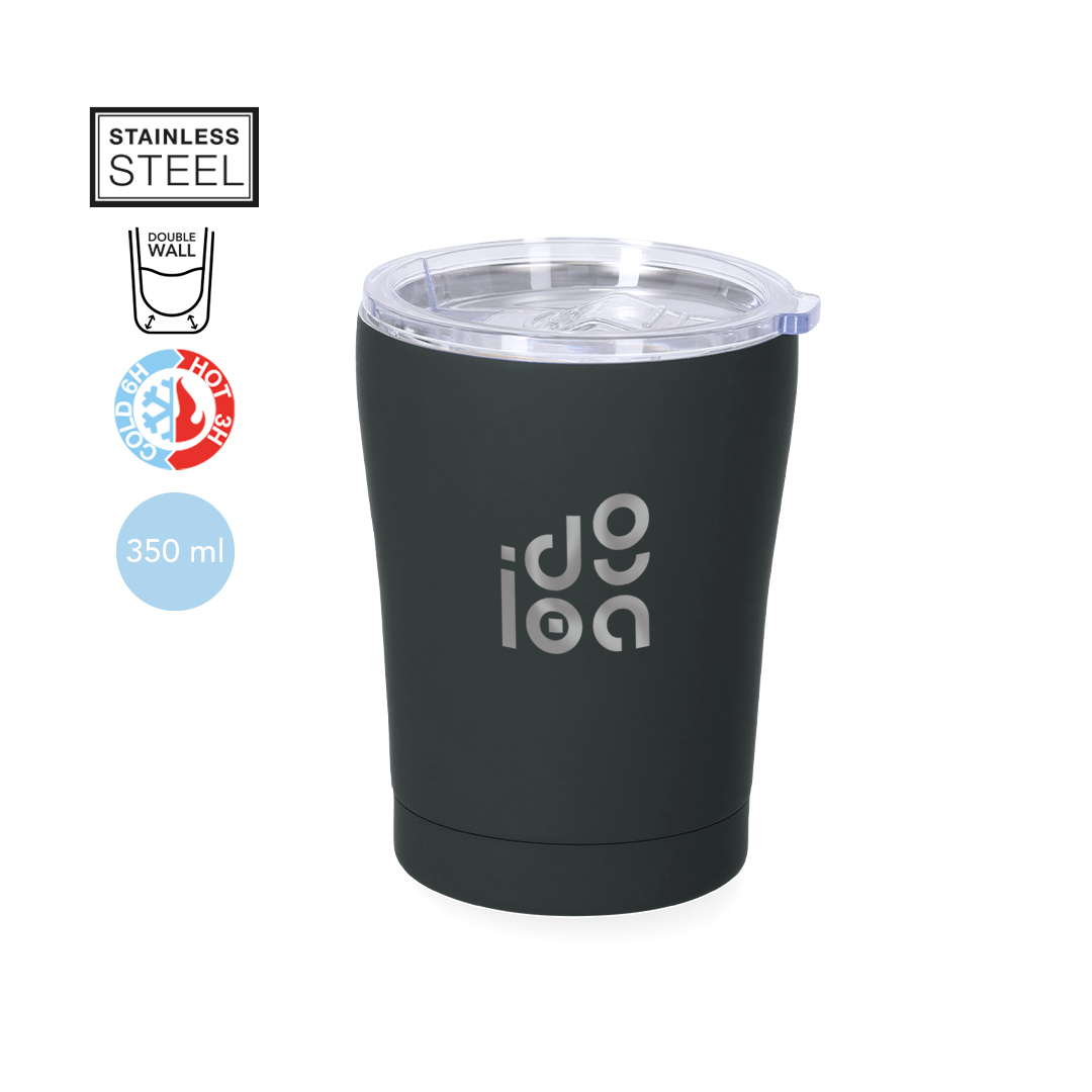 Tazza termica personalizzabile con logo in acciaio inox da 350 ml