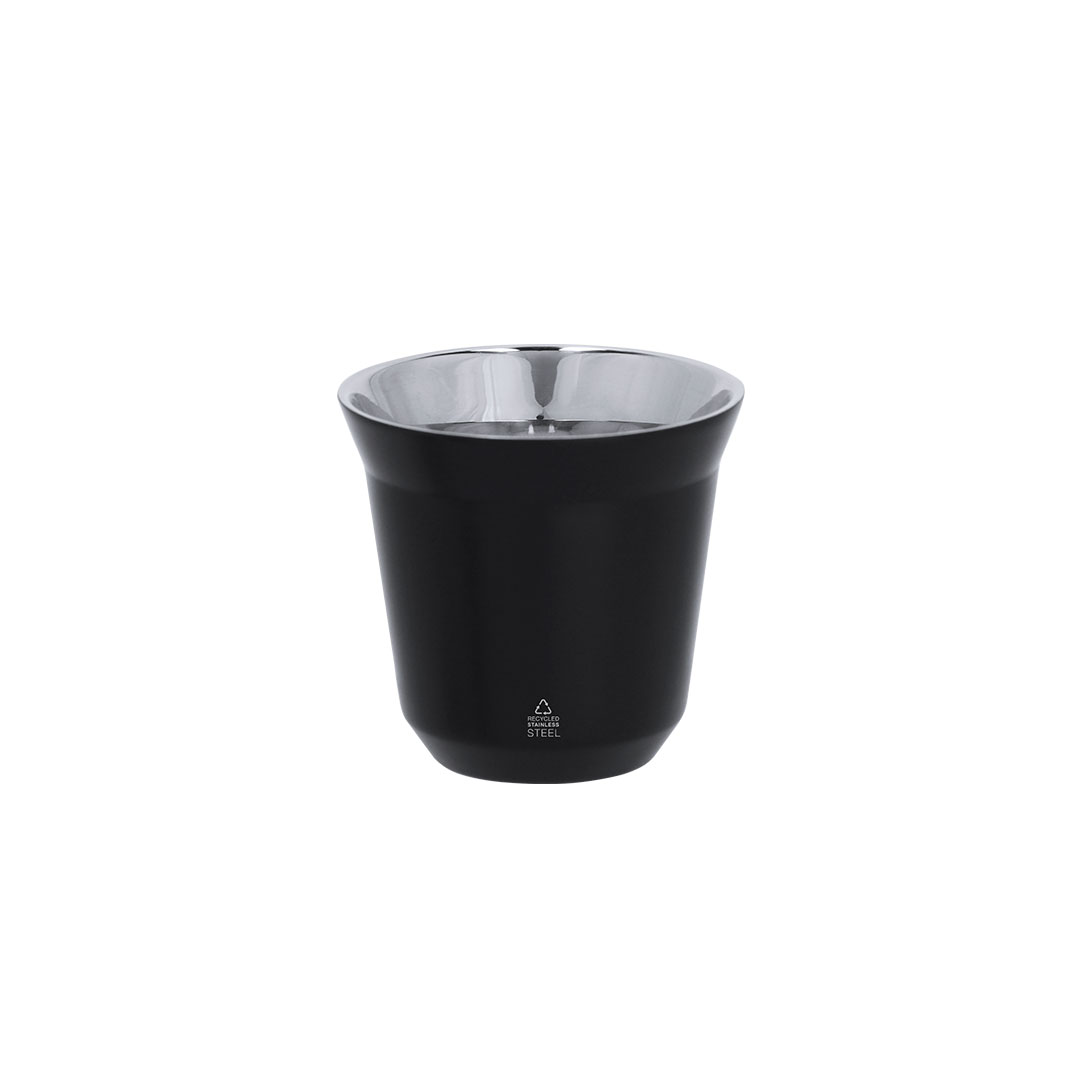 Elegante set di bicchieri in acciaio inox riciclato personalizzabile con logo