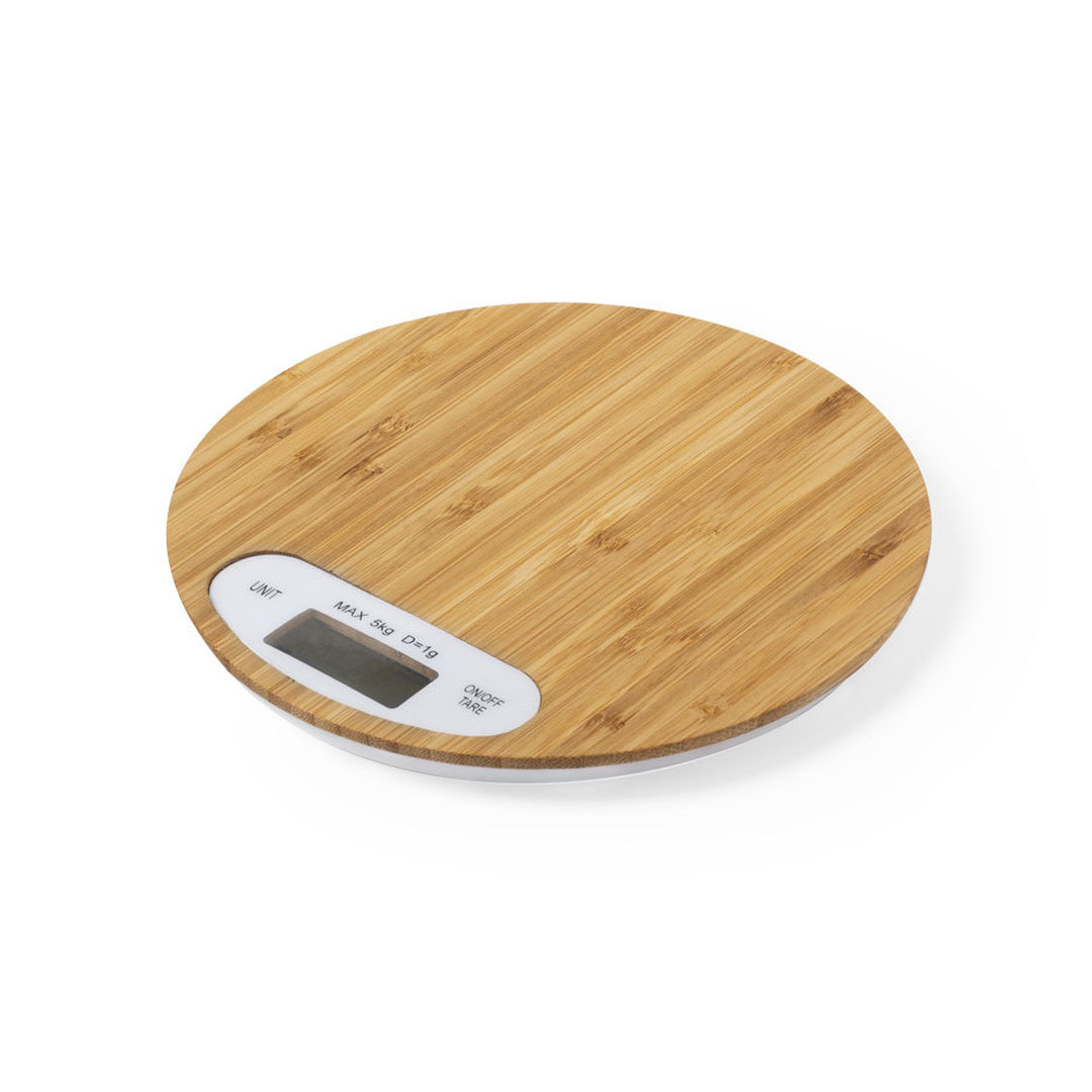 Bilancia da cucina in legno personalizzabile con logo
