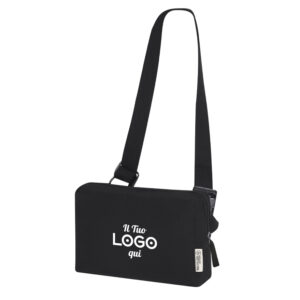 Borsello rettangolare in cotone riciclato personalizzabile con logo