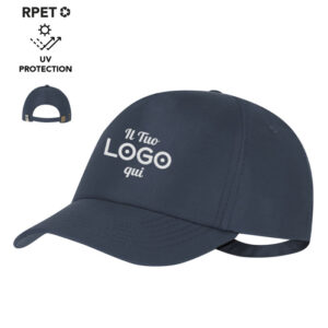 Cappellino sportivo personalizzabile con logo in RPET con protezione UV50