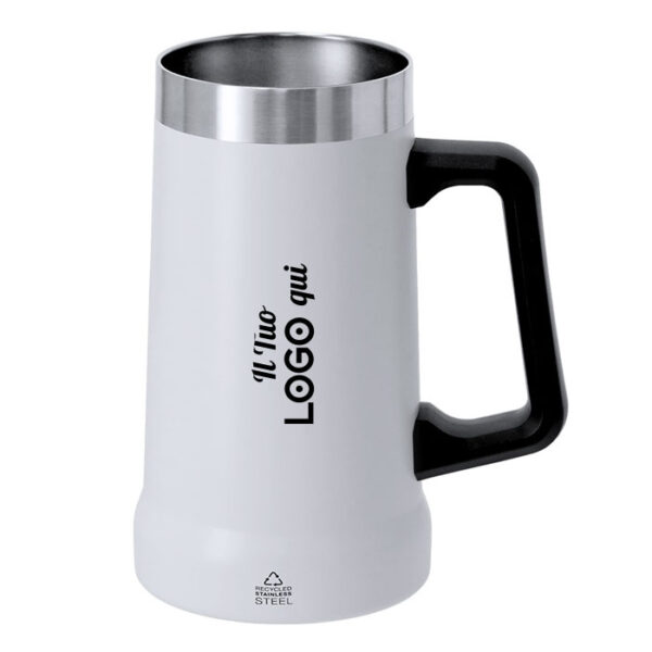 Caraffa da 700 ml personalizzabile con logo in Acciaio Riciclato a doppia parete