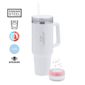 Tazza termica personalizzabile con logo con altoparlante Bluetooth