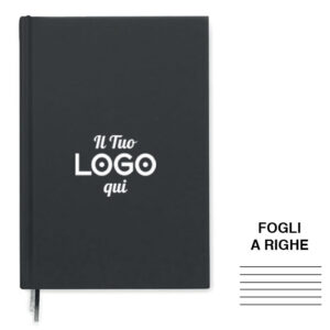 Block notes A5 personalizzabile con logo in poliestere riciclato