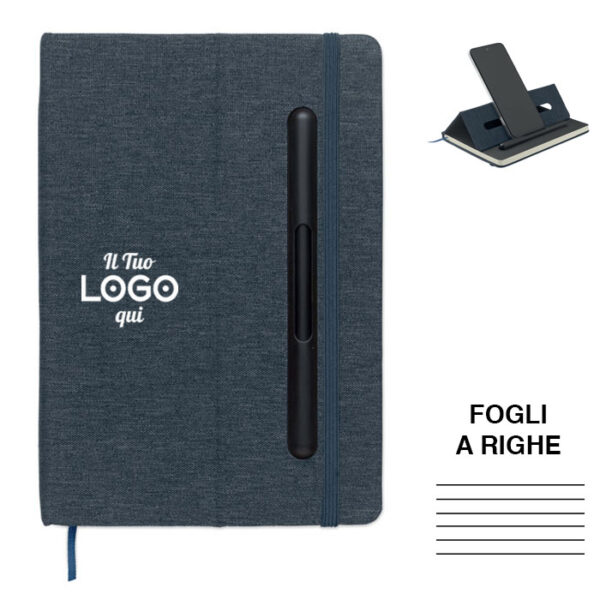Block notes A5 con porta telefono personalizzabile con logo