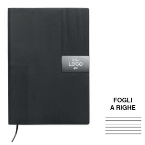 Elegante block notes A5 in morbido PU personalizzabile con logo