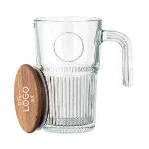 Tazza in vetro personalizzabile con logo da 450 ml