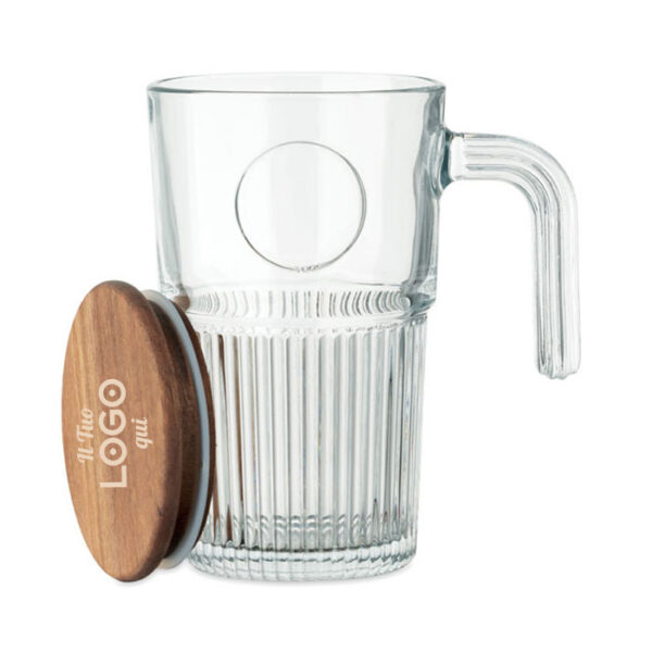Tazza in vetro personalizzabile con logo da 450 ml