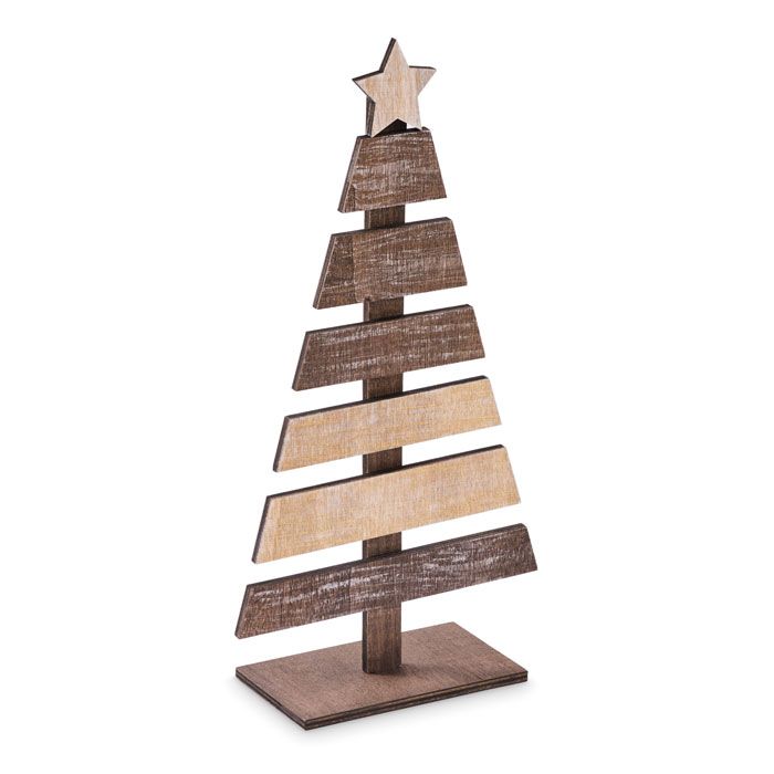Decorazione a forma di albero di Natale in legno personalizzabile con logo