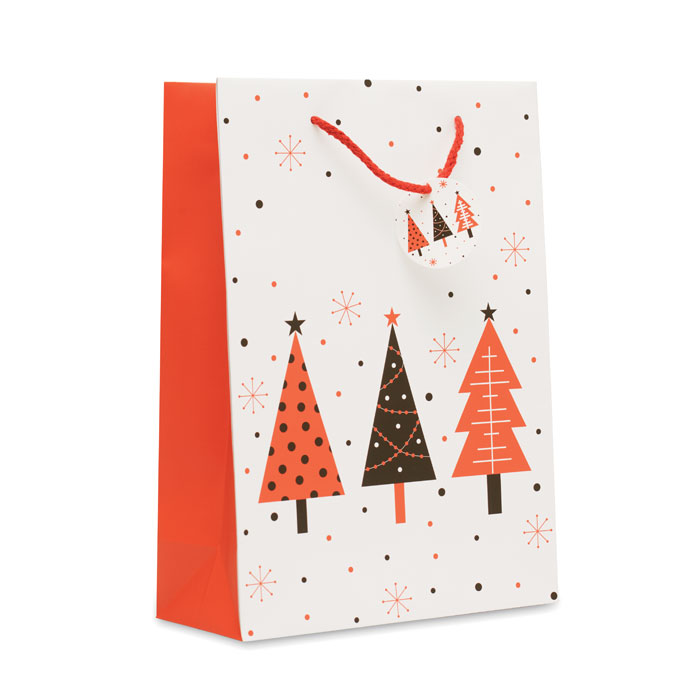 Sacchetto di carta da regalo grande per Natale personalizzabile con logo
