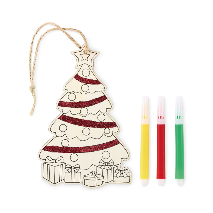 Decorazione Albero di Natale da colorare personalizzabile con logo