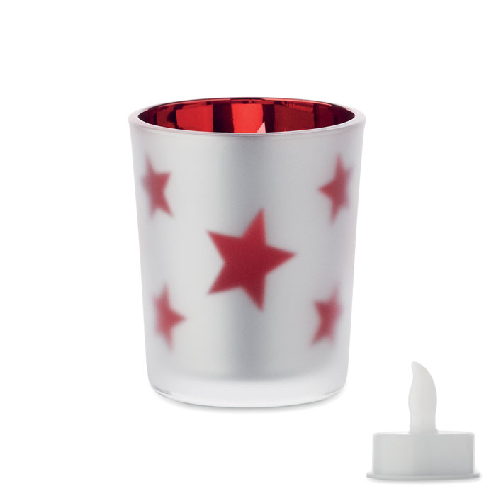 Candela natalizia tealight a LED personalizzabile con logo